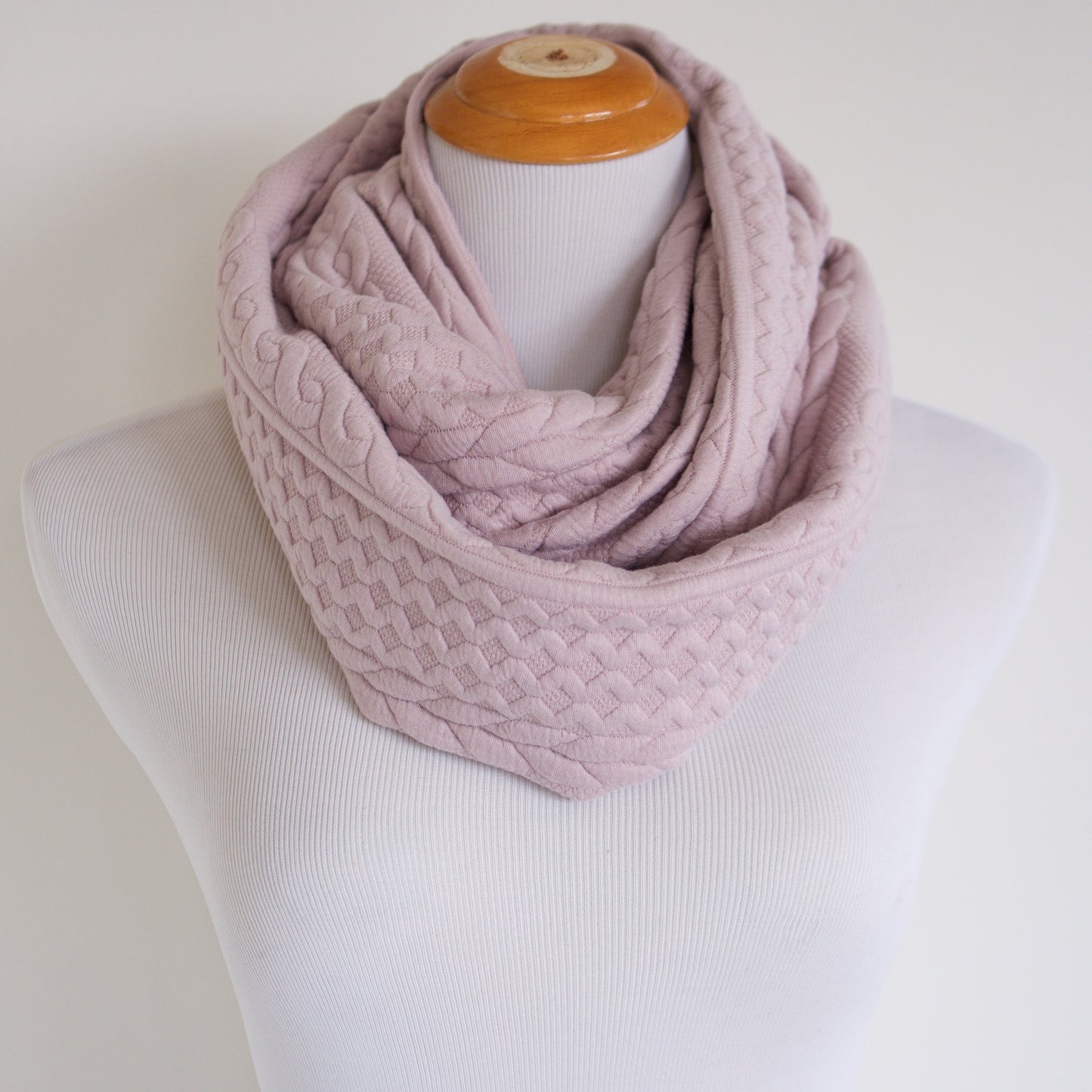 Blush Cable Knit Sweater Infinity Scarf
