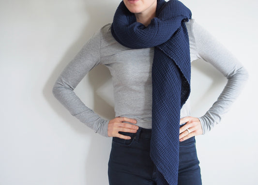 Shop for a Cause - Navy Gauze Blanket Scarf