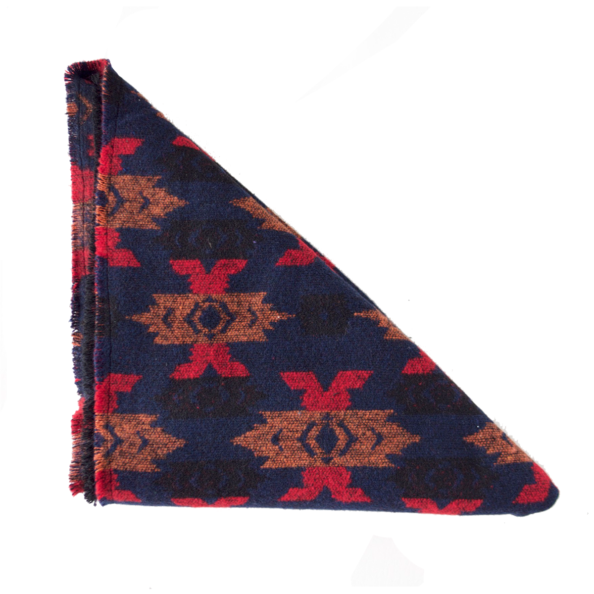 Navy Orange and Red Triangle Scarf