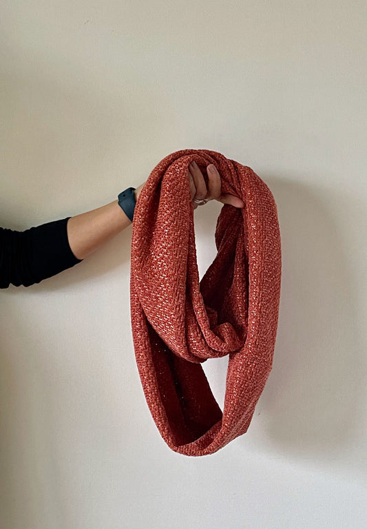 Warm Strawberry  Chenille Sweater Knit Infinity