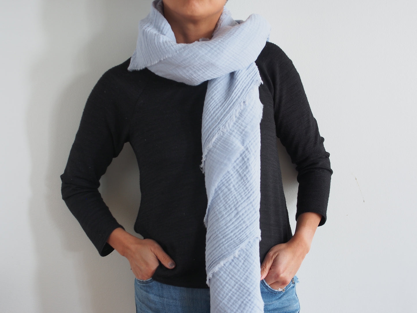 Periwinkle Blue Gauze Blanket Scarf
