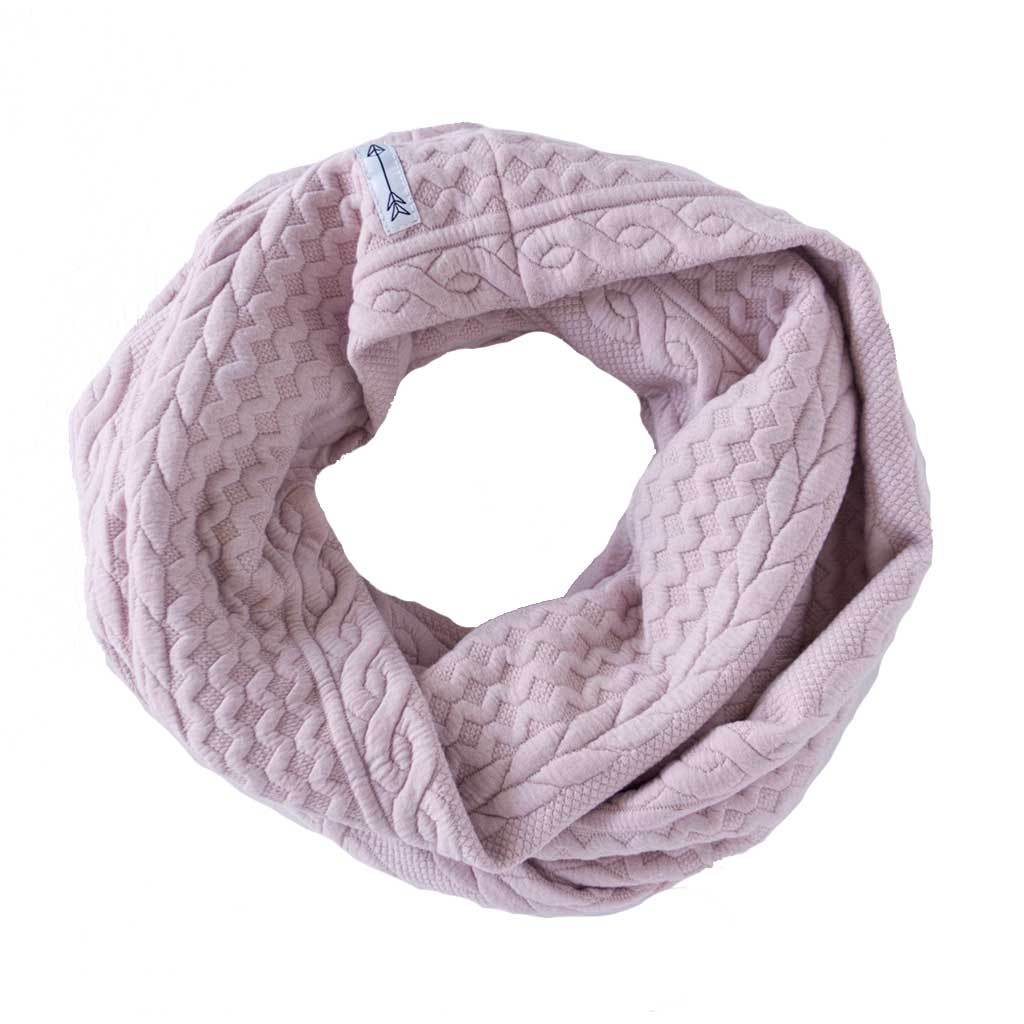 Blush Cable Knit Sweater Infinity Scarf