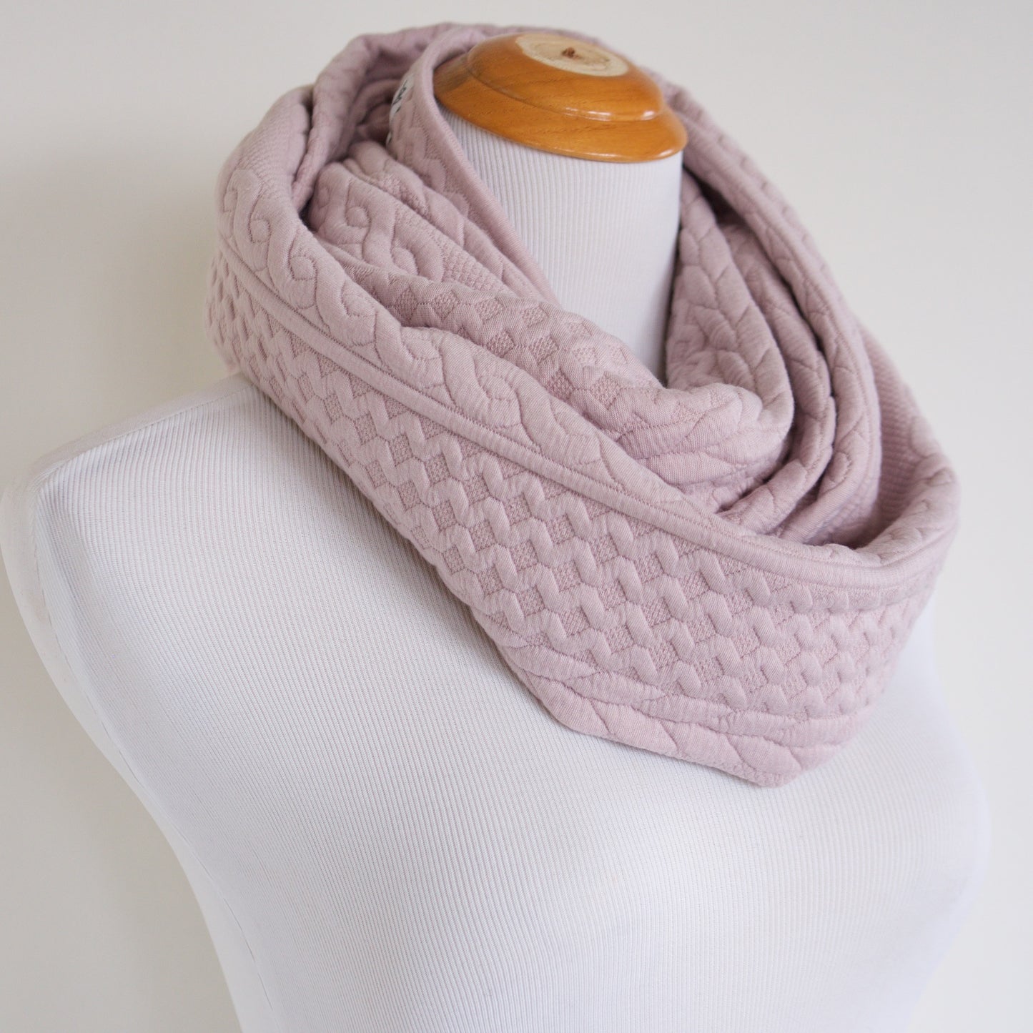 Blush Cable Knit Sweater Infinity Scarf