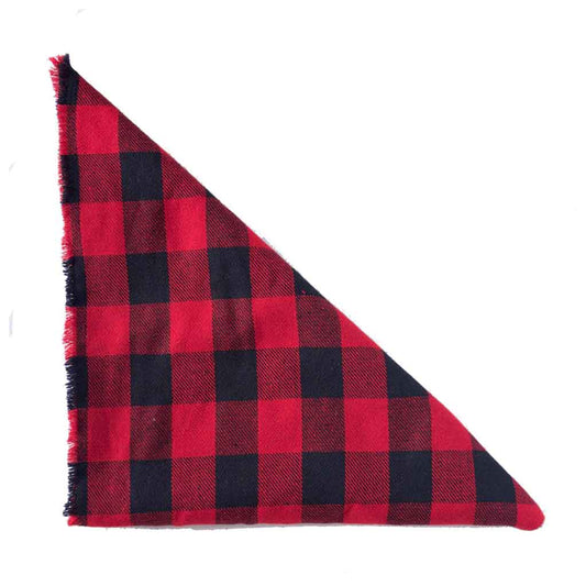 Red and Black Buffalo Plaid Triangle Scarf
