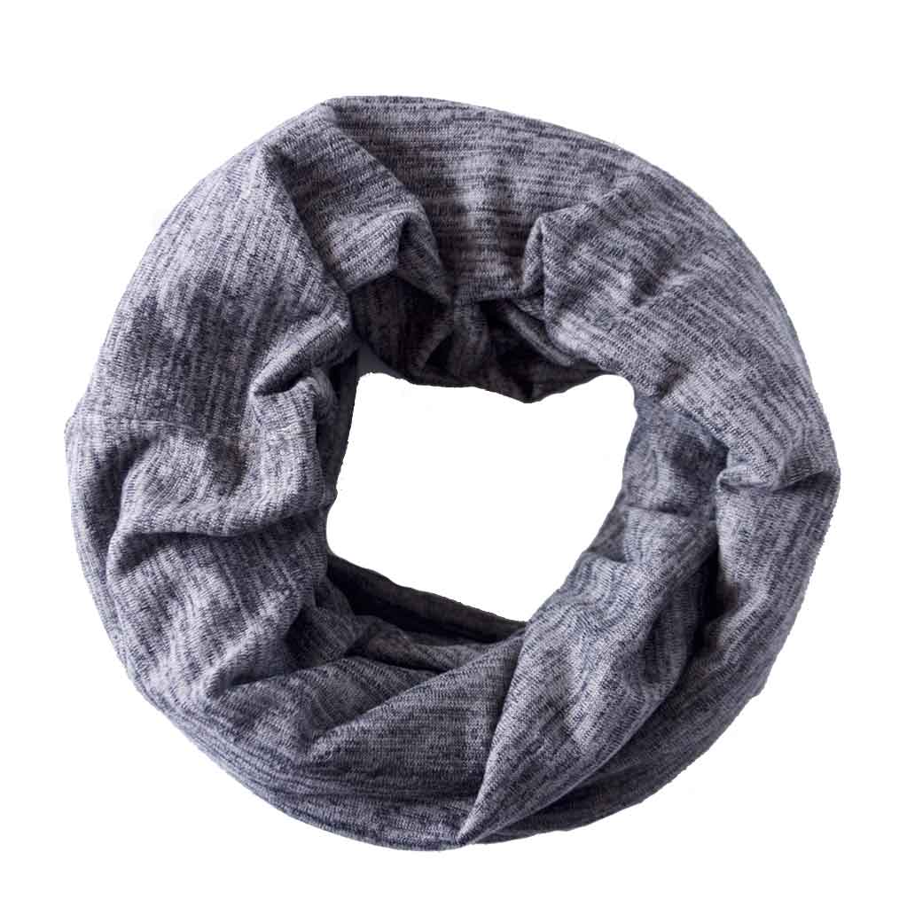 Medium Grey Heathered Sweater Knit Infinity ScarfM