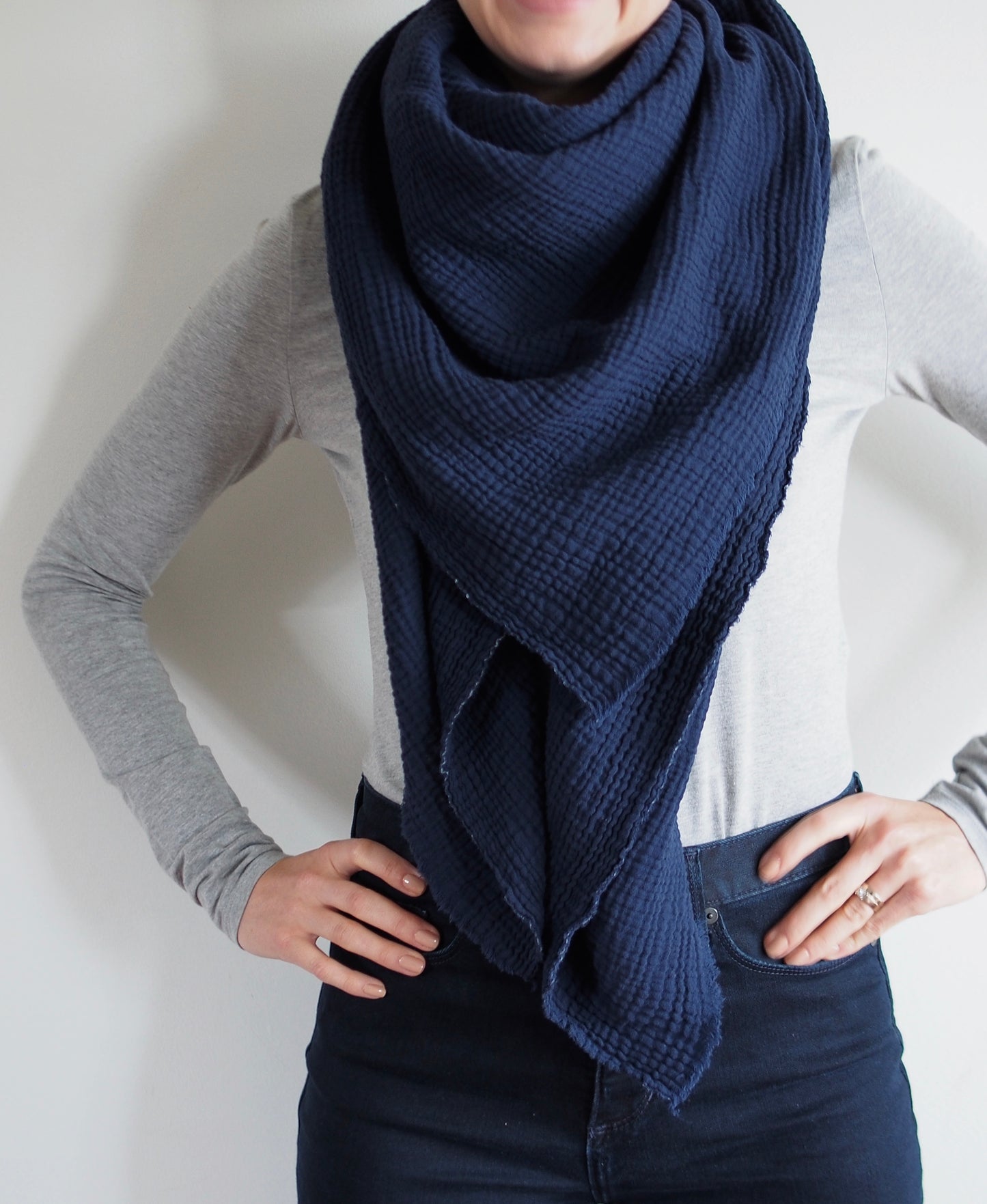 Shop for a Cause - Navy Gauze Blanket Scarf