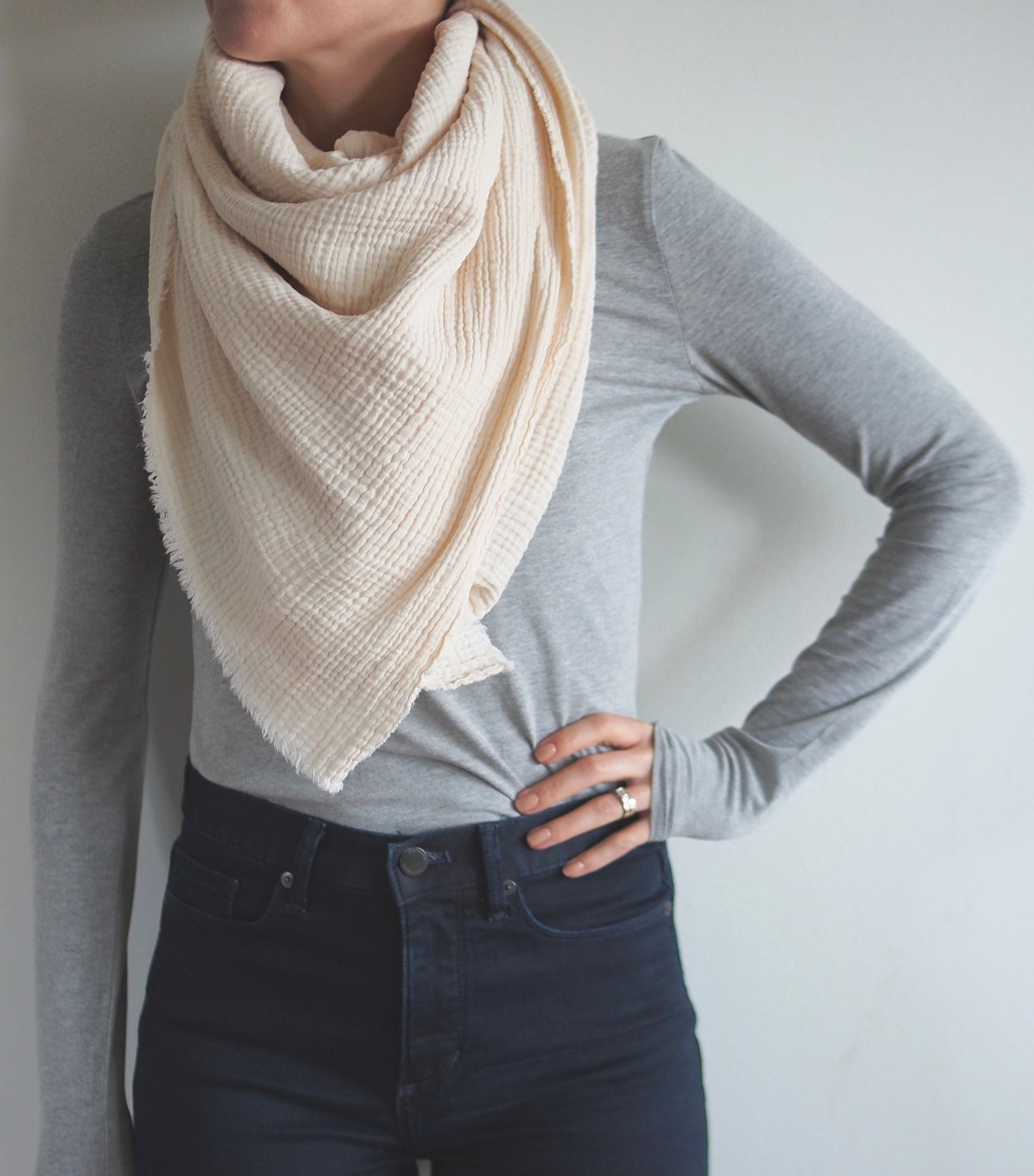 SHOP for a Cause! Cream Gauze Blanket Scarf