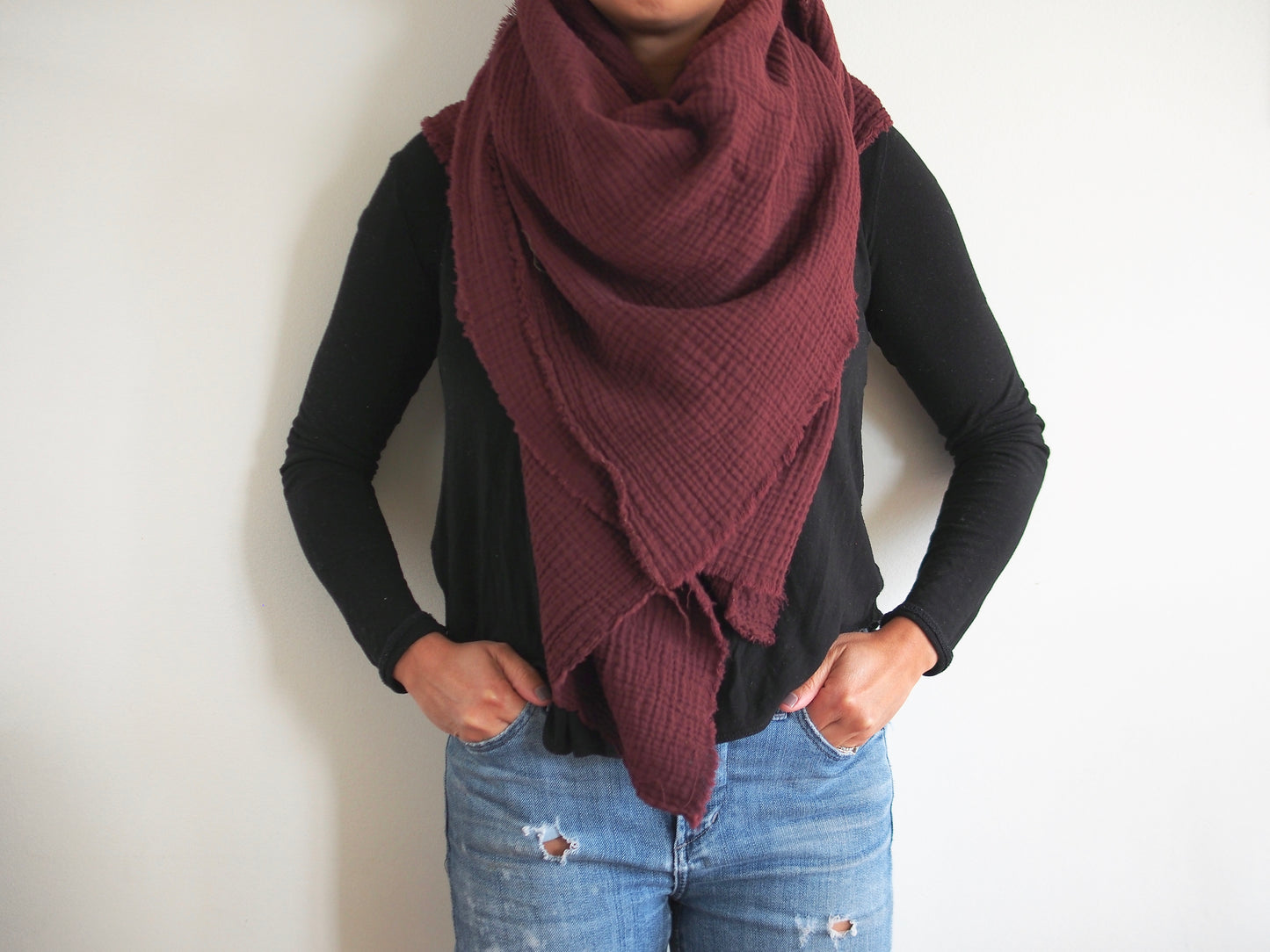 SHOP for a Cause! Maroon Gauze Blanket Scarf